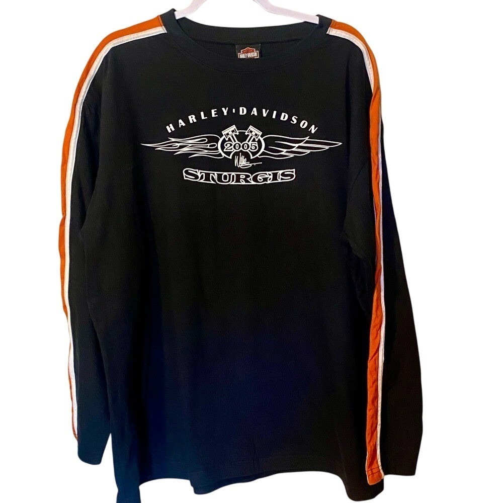 Harley Davidson Motorcycles 2005 Sturgis Black Long Sleeve Shirt Top